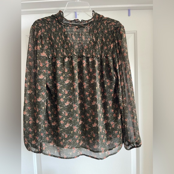 Pleione Smocked Tie Neck Blouse - Picture 8 of 10